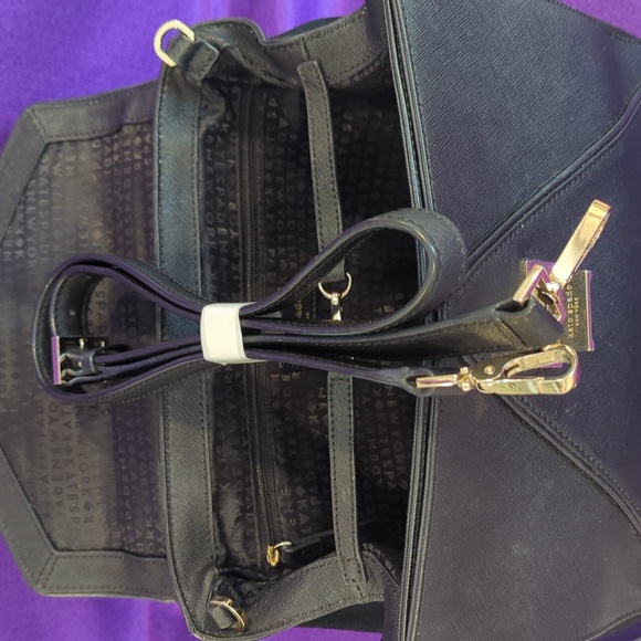 Kate Spade Bundle. Black Handbag, Black Wristlet, Unbranded Twilly & Dustbag EUC - Picture 8 of 12
